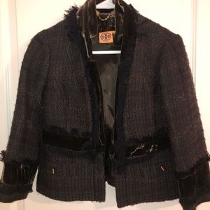 Tory Burch tweed & velvet jacket